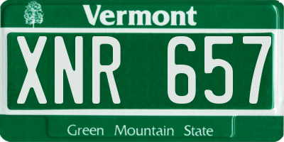 VT license plate XNR657