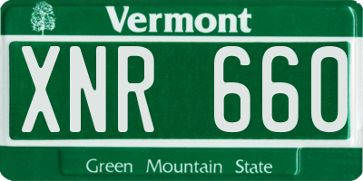 VT license plate XNR660