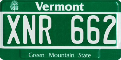 VT license plate XNR662