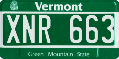 VT license plate XNR663