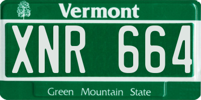 VT license plate XNR664