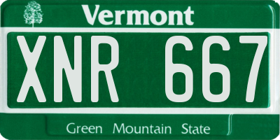 VT license plate XNR667
