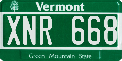 VT license plate XNR668