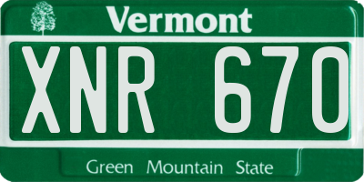 VT license plate XNR670