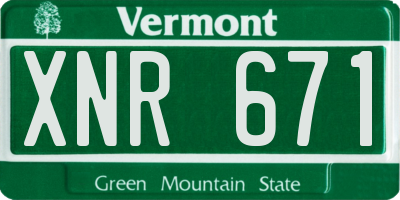 VT license plate XNR671