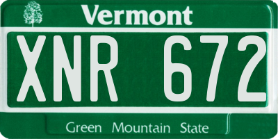 VT license plate XNR672