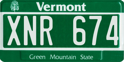 VT license plate XNR674
