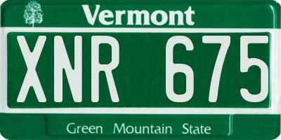 VT license plate XNR675