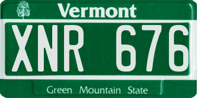 VT license plate XNR676