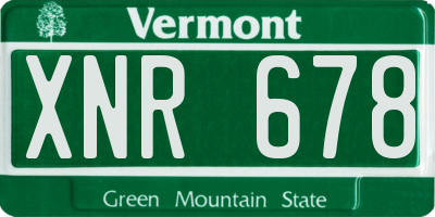 VT license plate XNR678