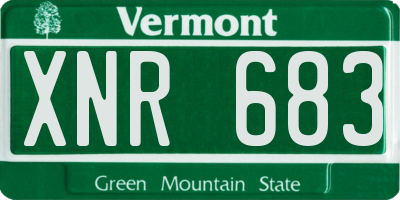 VT license plate XNR683