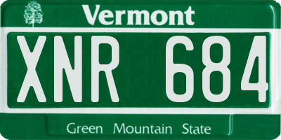 VT license plate XNR684
