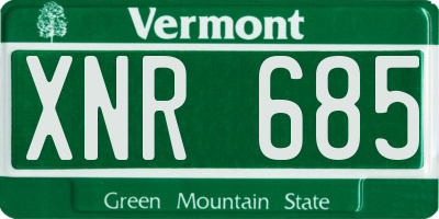 VT license plate XNR685
