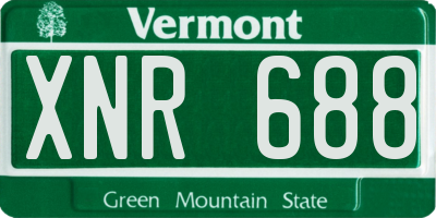 VT license plate XNR688