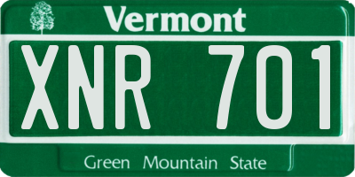 VT license plate XNR701