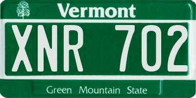 VT license plate XNR702