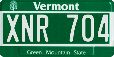 VT license plate XNR704