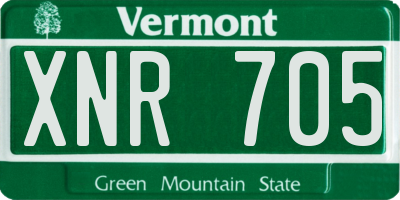 VT license plate XNR705