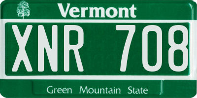 VT license plate XNR708