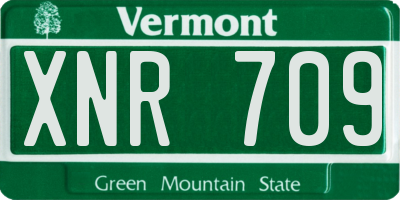 VT license plate XNR709