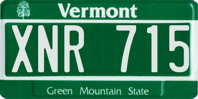 VT license plate XNR715
