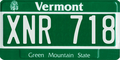 VT license plate XNR718