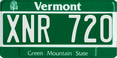 VT license plate XNR720
