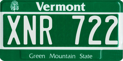 VT license plate XNR722