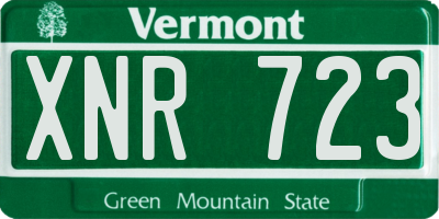 VT license plate XNR723