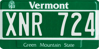 VT license plate XNR724