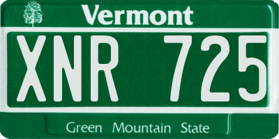 VT license plate XNR725