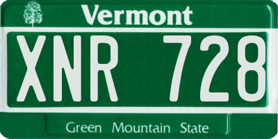 VT license plate XNR728