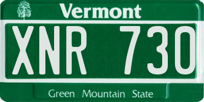 VT license plate XNR730