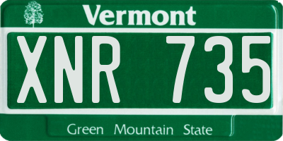 VT license plate XNR735