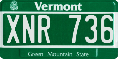 VT license plate XNR736