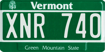 VT license plate XNR740
