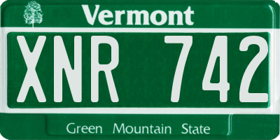 VT license plate XNR742
