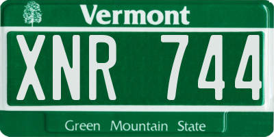 VT license plate XNR744