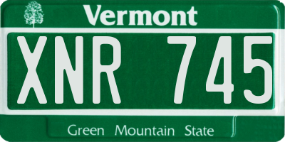 VT license plate XNR745