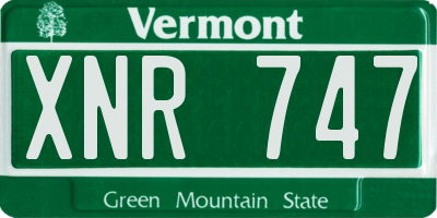 VT license plate XNR747