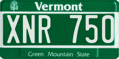 VT license plate XNR750