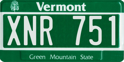 VT license plate XNR751