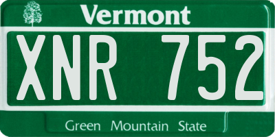 VT license plate XNR752
