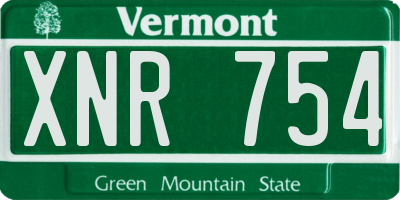 VT license plate XNR754
