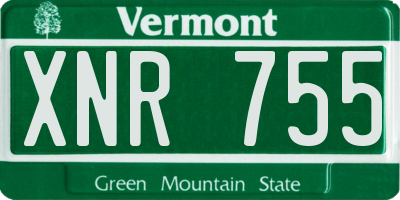 VT license plate XNR755