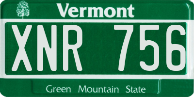 VT license plate XNR756