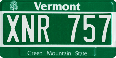 VT license plate XNR757