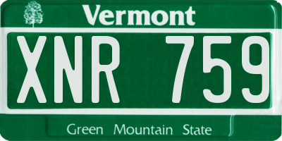 VT license plate XNR759