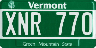 VT license plate XNR770