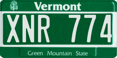 VT license plate XNR774